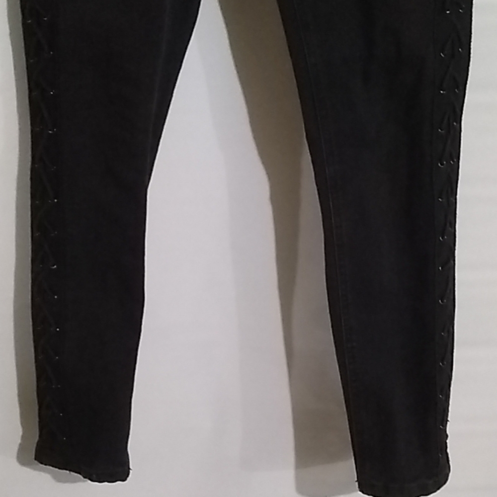 Indigo Rein Side Lace-Up Jeans Size 5/26 - Picture 4 of 8